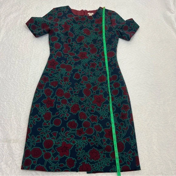 J Crew Short-sleeve Floral Printed Shift Dress 6 - Picture 6 of 8